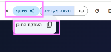 העתקת הקוד